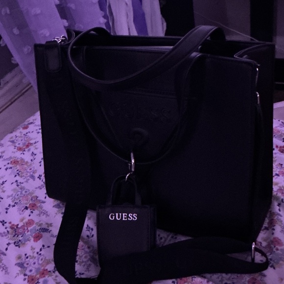 Guess Black Handbag with Detachable Strap